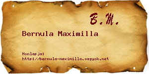 Bernula Maximilla névjegykártya